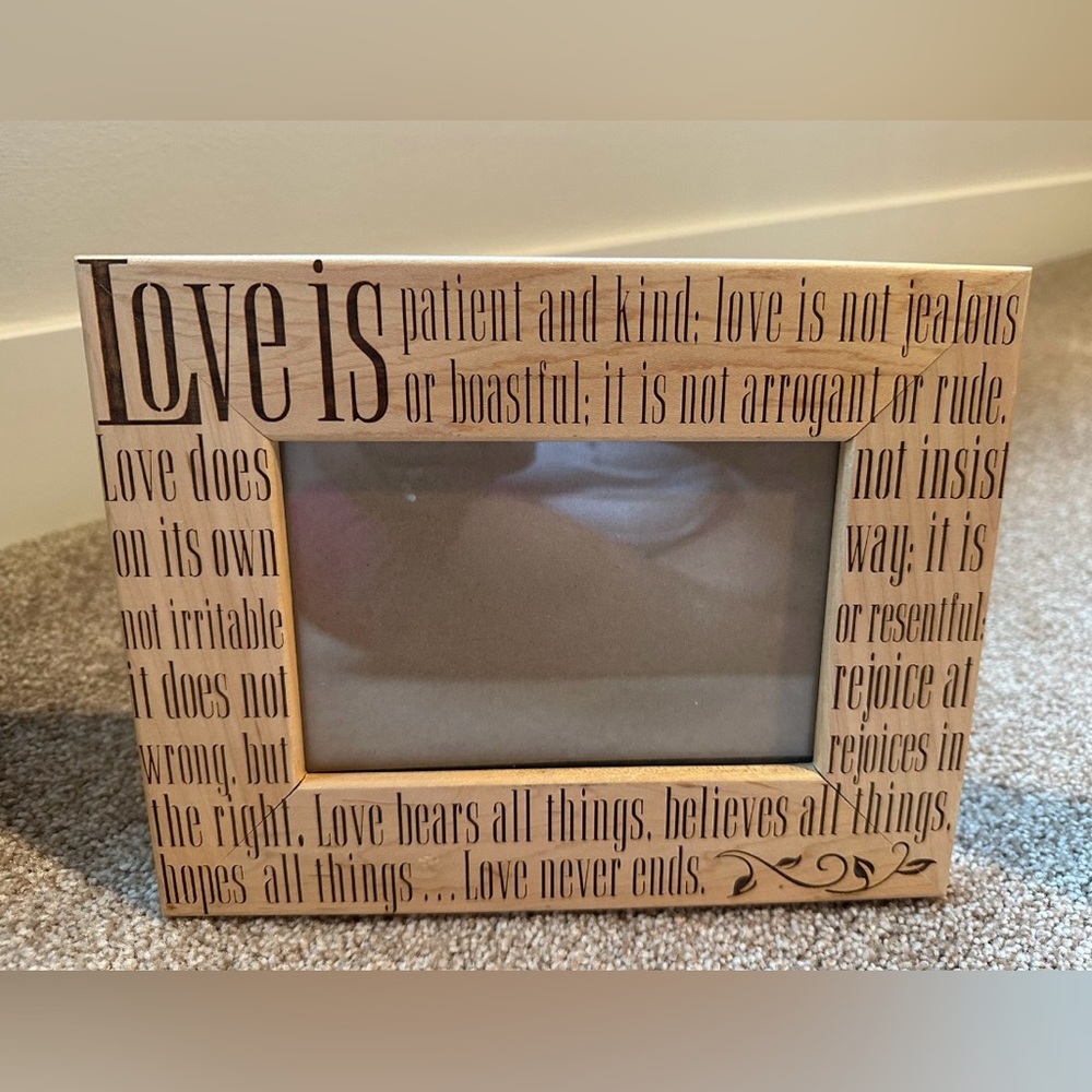 4x6 Love is... Laser Engraved Frame